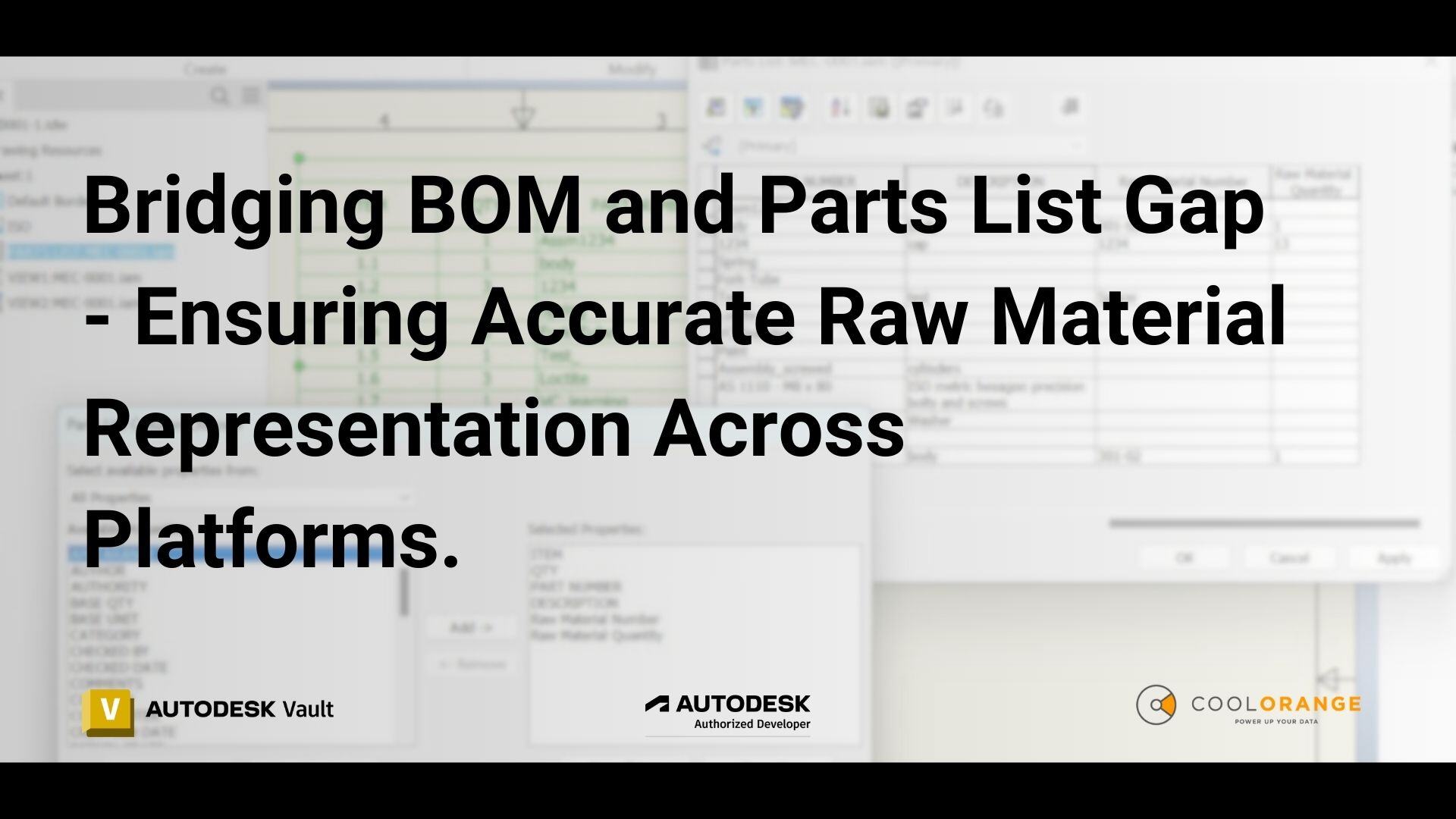Handling Raw Materials in Drawings Title Block Parts List